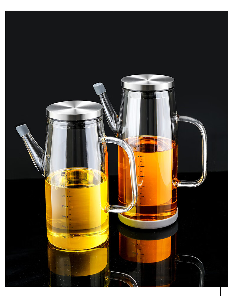 现货速发酱油壶不锈钢玻璃油壶防漏油瓶厨房家用不挂油调味料装酱油