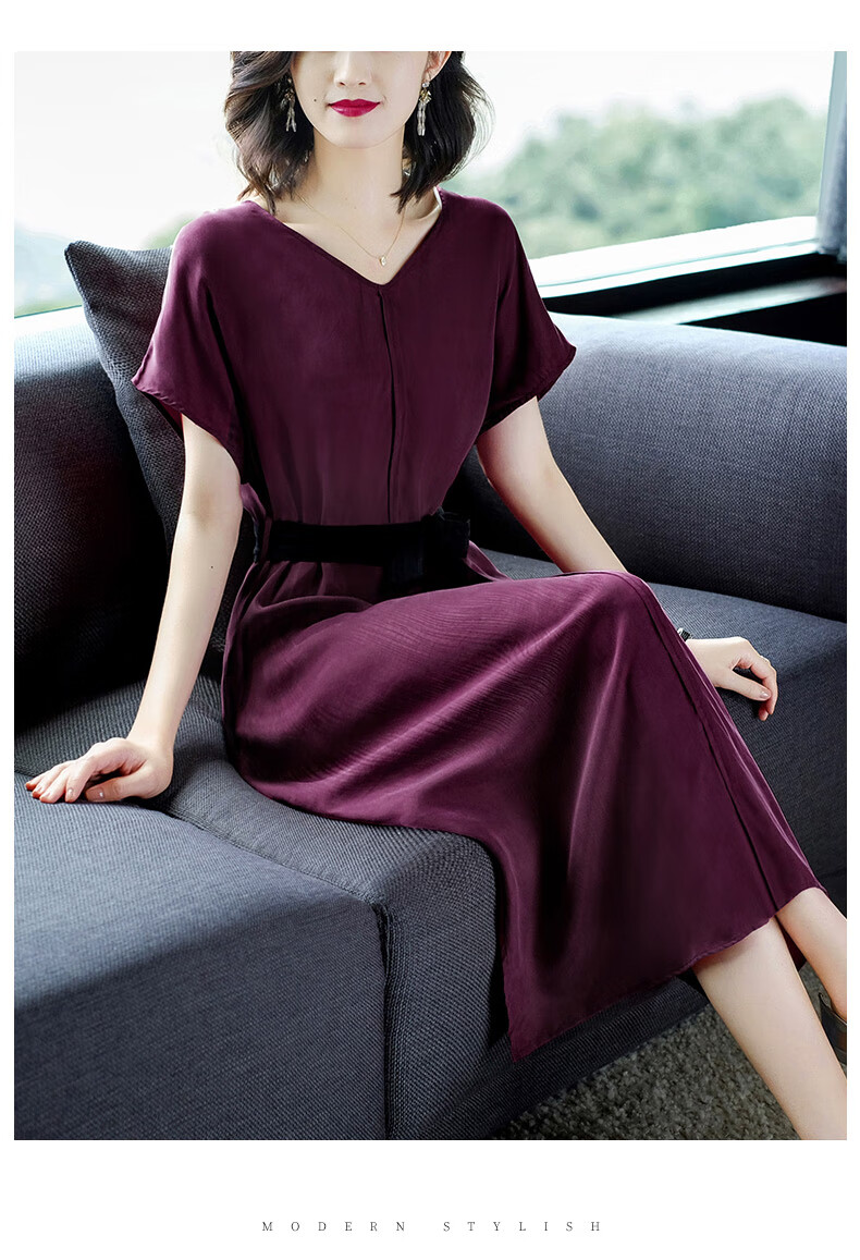 纪诗哲gievszhe品牌女装30岁女连衣裙夏2020新款高贵v领阔太太气质