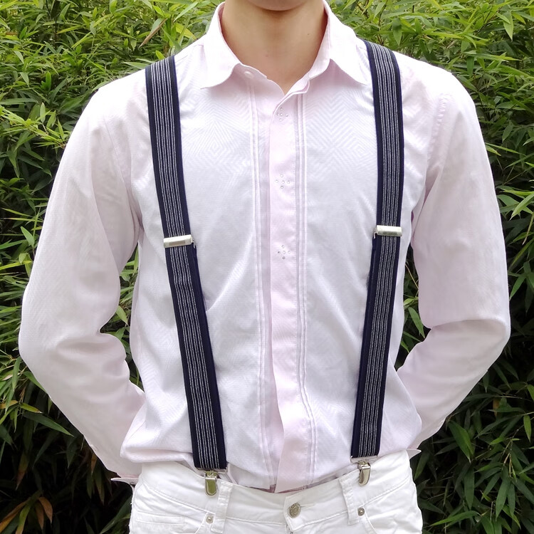 成人背带男士宽背带男款吊带六夹男式胖人老人西裤加长松紧背带夹牛仔
