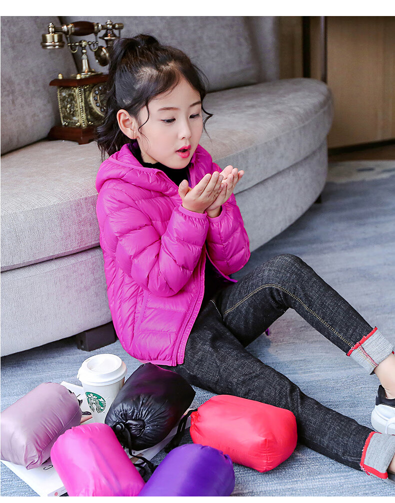 秋冬款轻薄小女孩羽绒服2020新款女童冬装时尚短款外套十岁儿童洋气