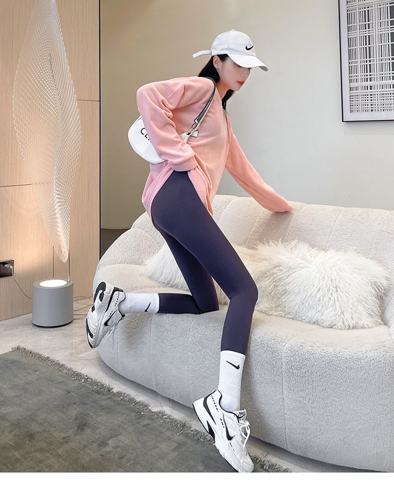 汤浦鼠芭比裤薄款鲨鱼皮打底裤女外穿春秋款收腹提臀健身瑜伽裤显瘦薄