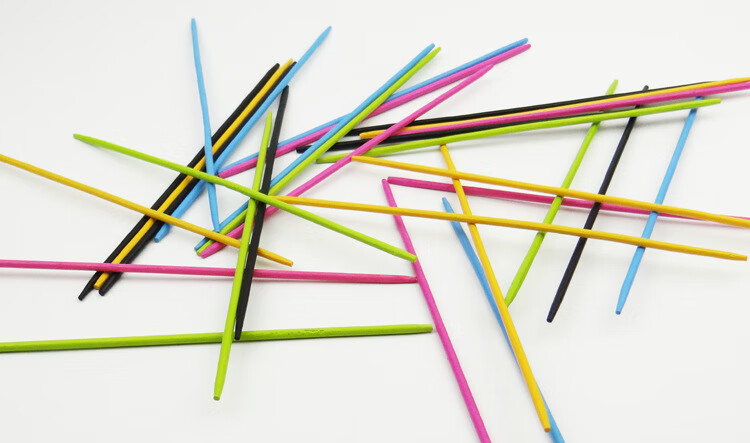 游戏棒塑料木质挑棍挑棒撒棒挑竹签80怀旧经典玩具桌面游戏 色圆头180