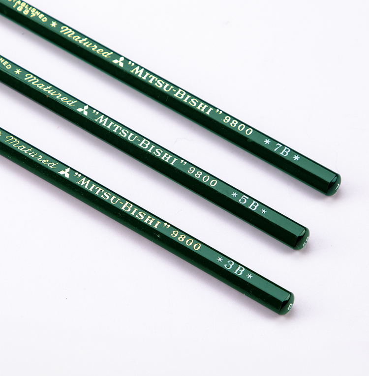 uni三菱铅笔美术绘画绘图手绘素描铅笔学生用碳笔素描工具炭笔2比铅笔