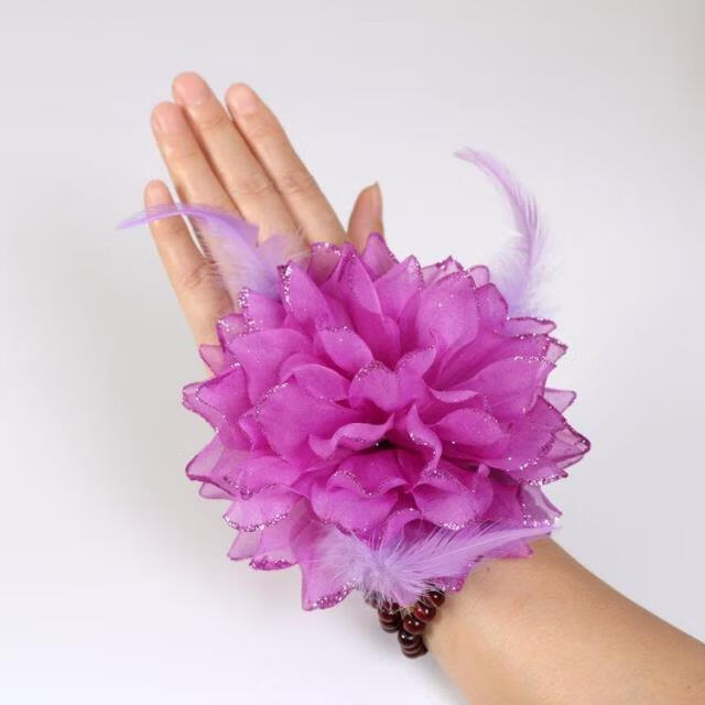 广场舞蹈用品手腕花舞蹈花头花手指花儿童节表演手花道具万圣节创意1