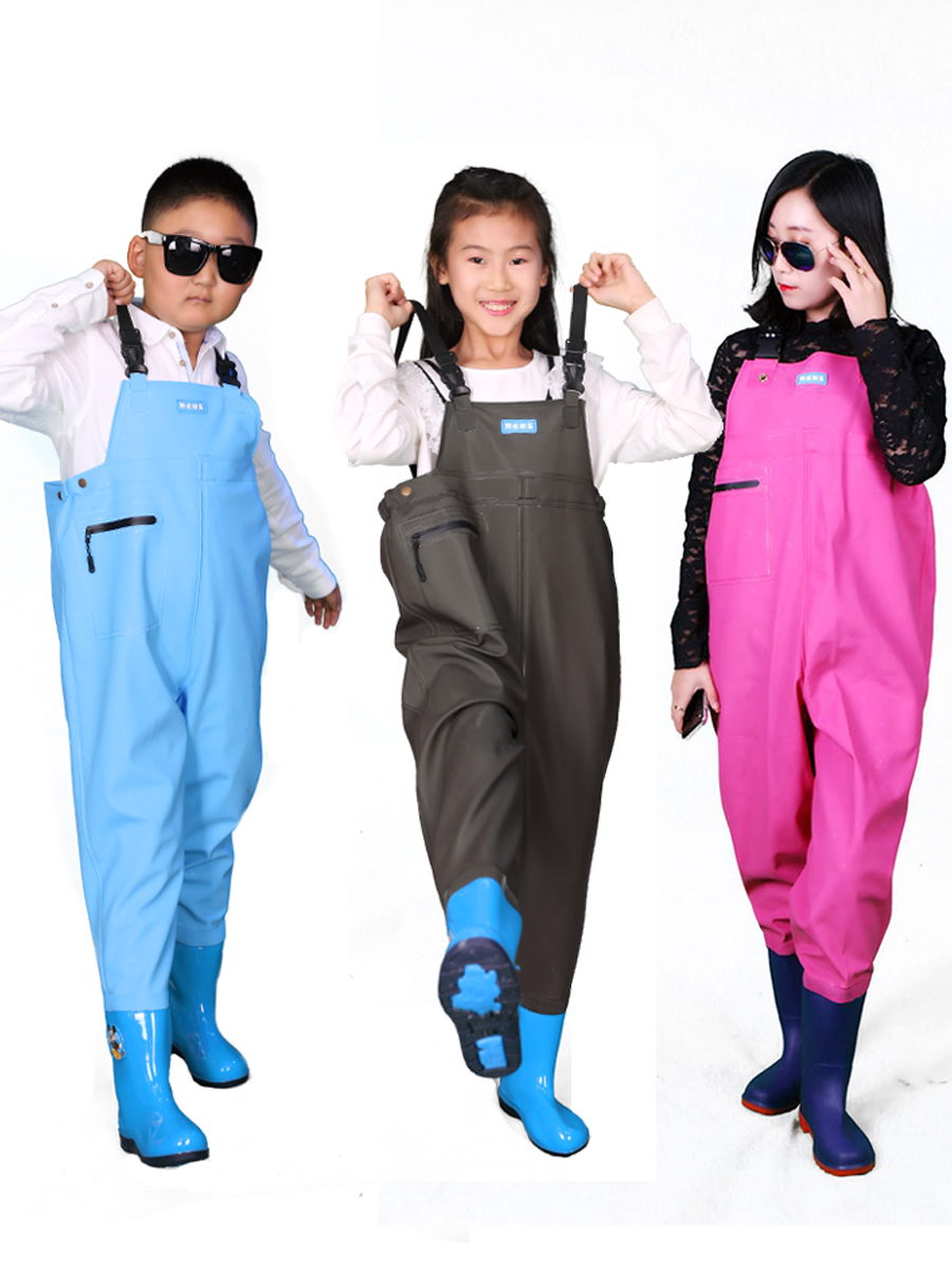 spinpie儿童下水裤连体防水衣服沙滩赶海装备玩水幼儿园小孩捕鱼雨裤