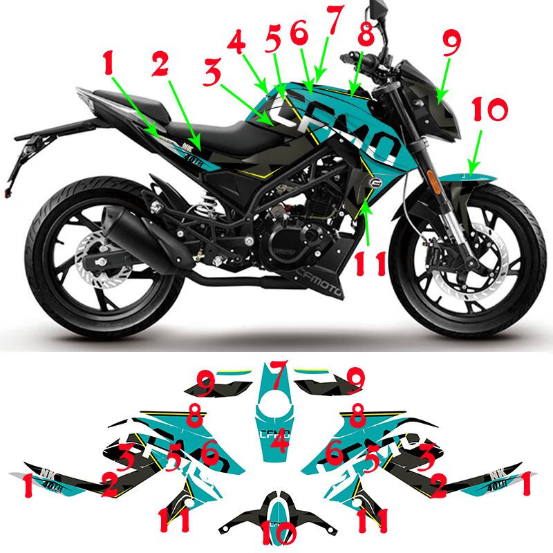 定制春风150nk贴花整车贴膜毒液全车贴纸比卡丘贴画抖音改装膜 米白色