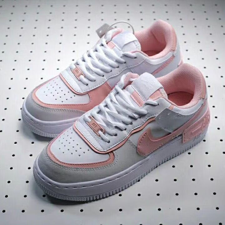 莆田纯原女鞋aj1空军一号马卡龙糖果男鞋解构拼接双勾air forc1樱花粉