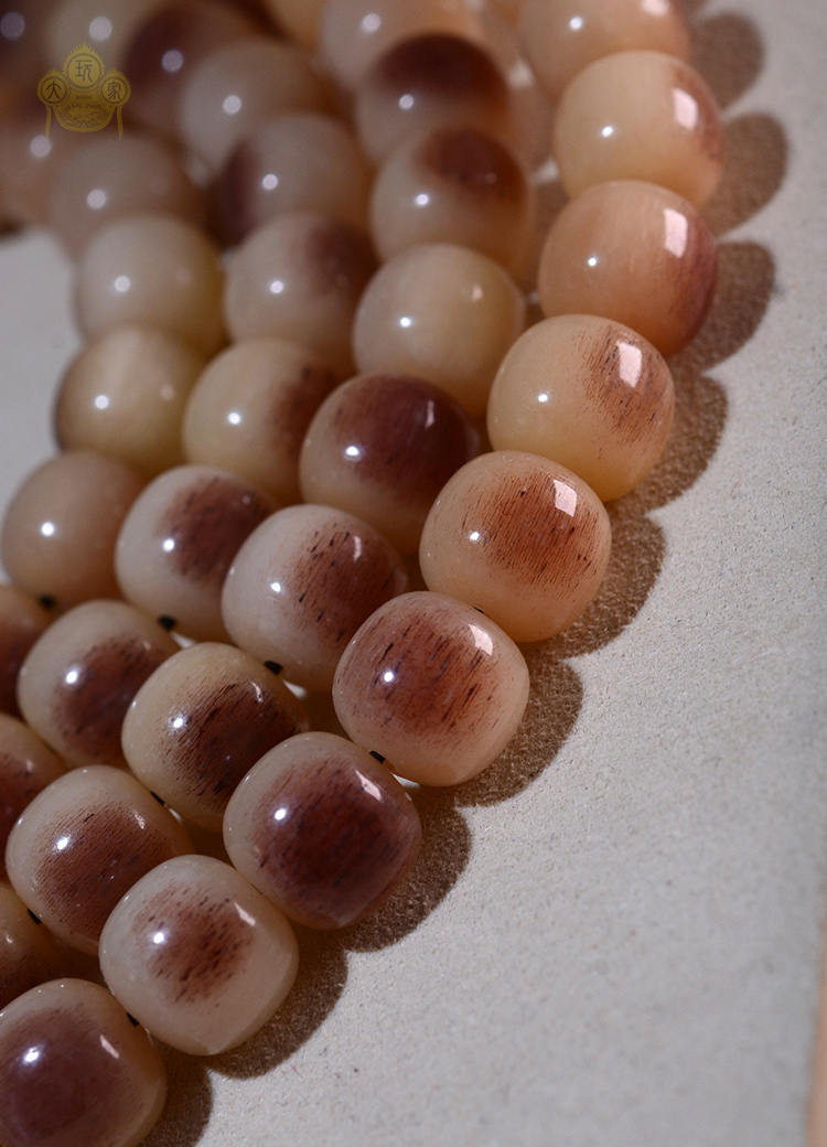 高密度原血料骆驼骨菩提子108颗未脱脂藏传灵骨念珠佛珠手串 10mm王者