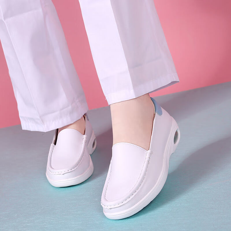 护士鞋女白色平跟气垫软底护士鞋春夏新款透气医院护士工作鞋 白色 41