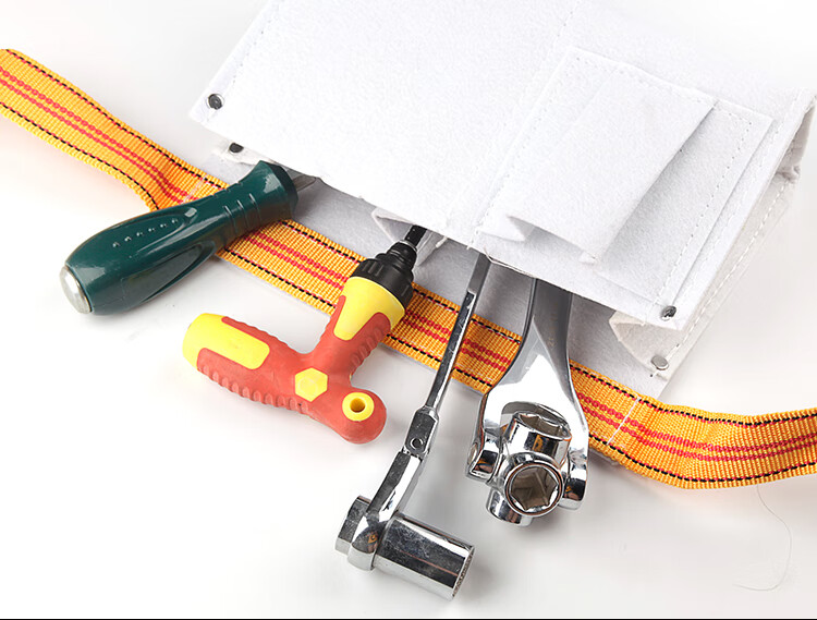 钉兜木工钉子腰包钉子袋木工工具包钉子包毛毡木工桶包白色毛毡带腰带