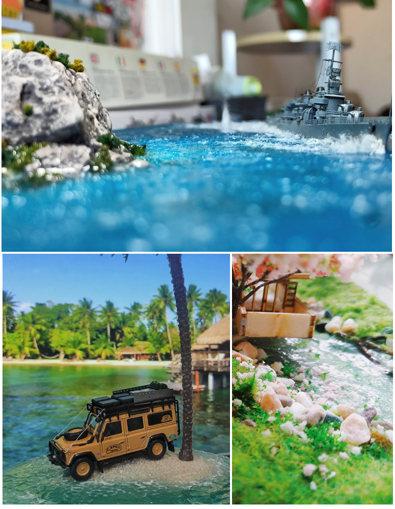 模型水景膏军事沙盘场景diy军事模型制作材料河流湖泊造景泥膏剂造水