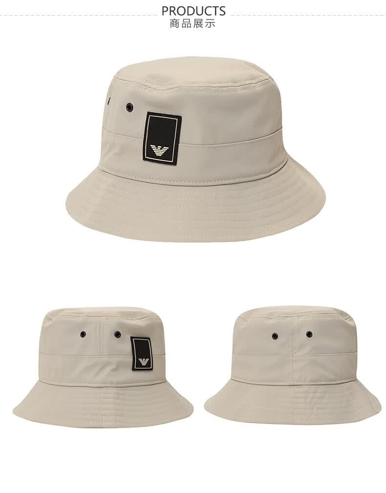 ss22新品emporioarmani阿玛尼22年新品渔夫帽遮阳帽白色帽子休闲沙滩