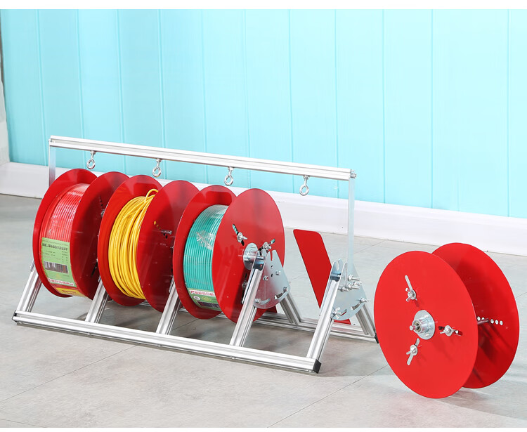 穿线辅助神器 电线放线器电工工具神器带刹车放线架工具电工穿线器