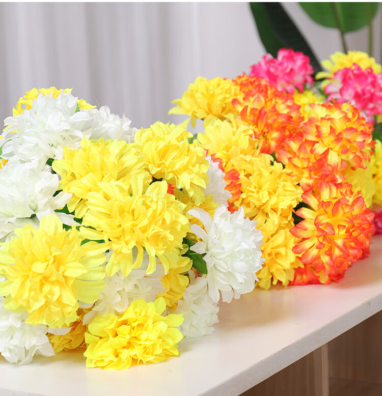 2022新品清明节塑料花清明节花花束上坟的塑料菊花墓地清明扫墓假花