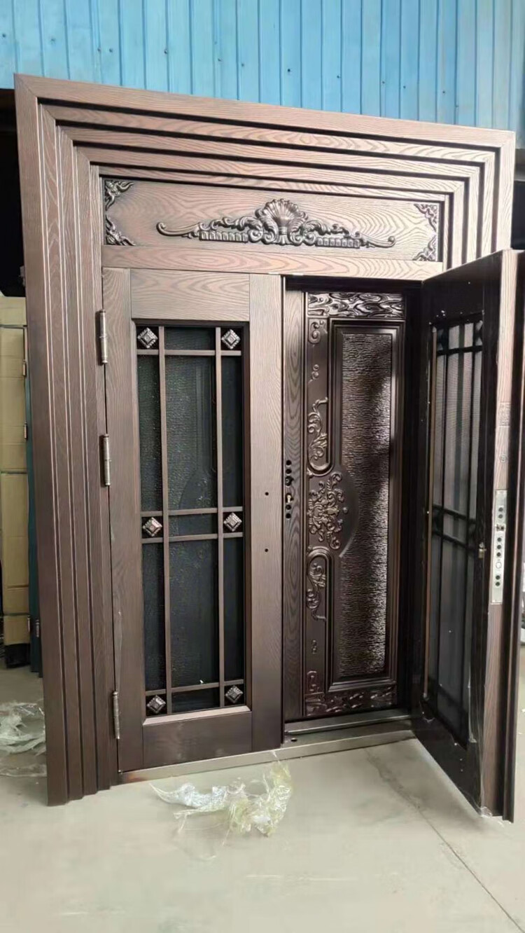 复合纱门别墅大门防盗门进户门农村大门不锈钢锌合金门玻璃仿铜门