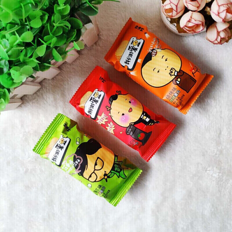 我们的爱豆焙烤薯片薯片美味零食小包状称重1000g整箱2500g番茄味2斤