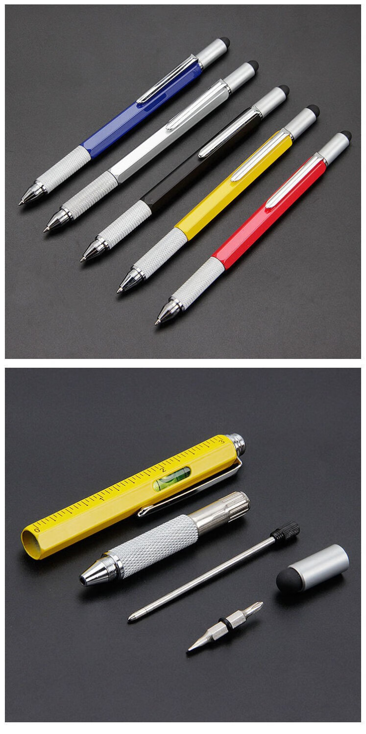 网红多功能笔六合一便携工具笔黑科技金属带直尺子圆珠笔圣诞礼物其他