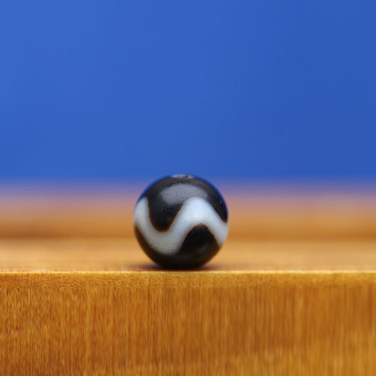 西藏玛瑙玉髓 贵人 财神 水纹 天地 天珠 10mm超顶手串 贵人单珠 10mm