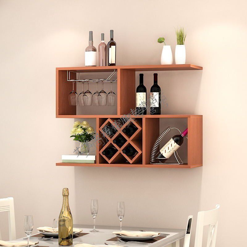 酒柜吊柜壁挂墙壁红酒架简约壁柜储物柜挂柜餐厅订做定制ar圆角黑色16