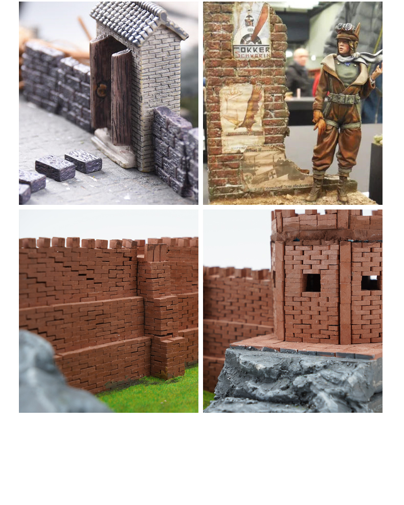 定制diy手工材料微型建筑沙盘模型仿真红砖小迷你砖头砖块水泥造房子