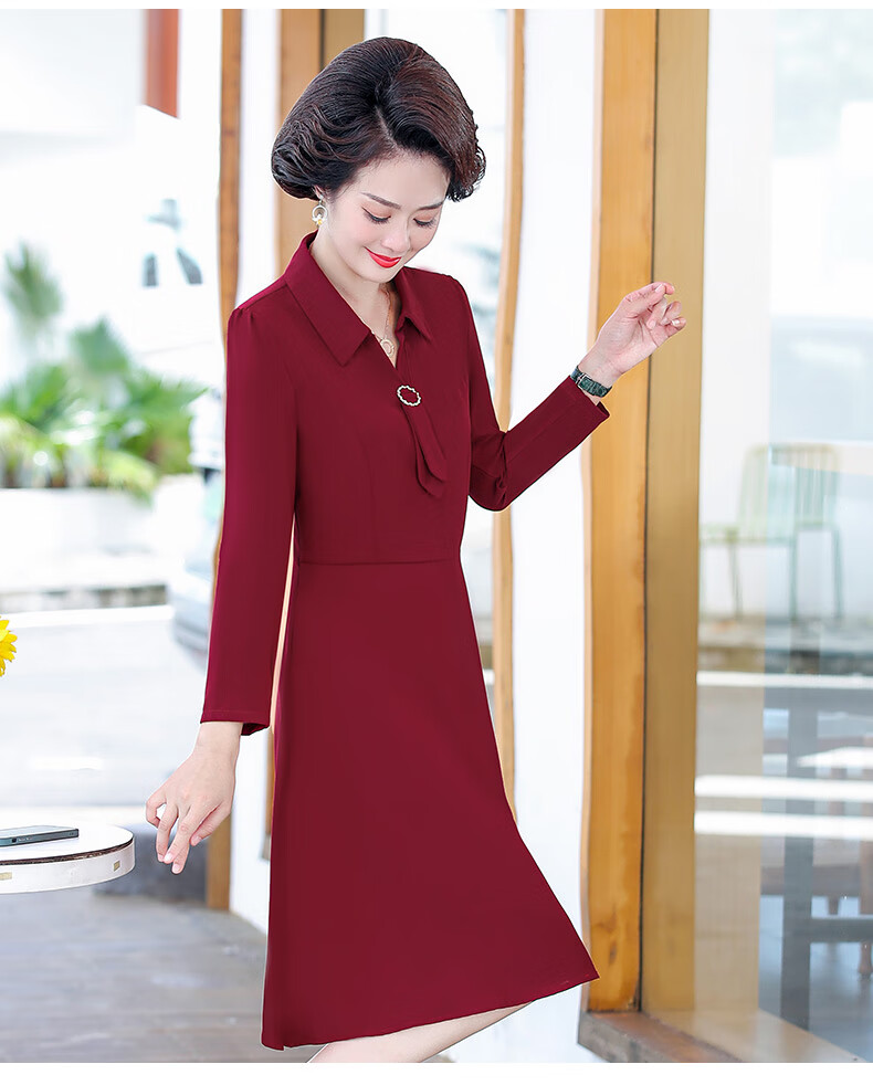 婚礼服妈妈装小个子婆婆装妈妈春装连衣裙春秋冬2022新款婚礼喜婆婆