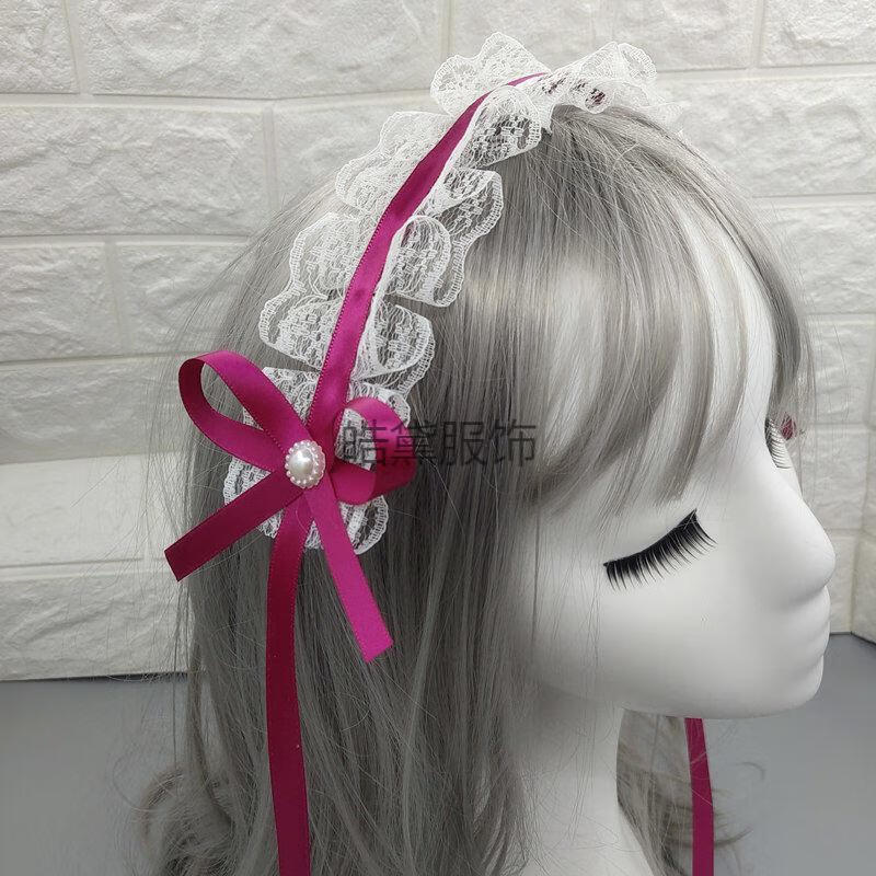 洛丽塔发带lolita手工原创蕾丝萝莉萌娘头饰百塔学生lolita 蓝色发带