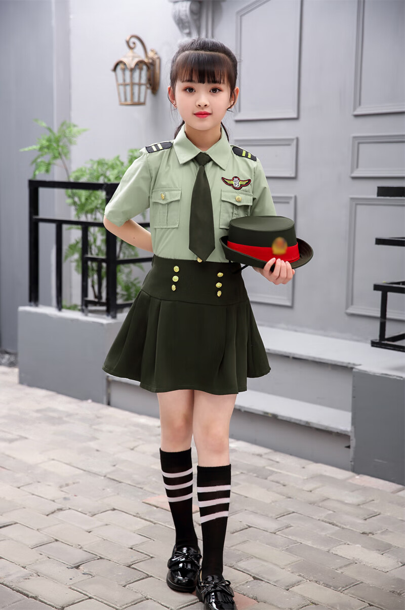 儿童军装 海陆空军演出服警察升旗手中小学生合唱团诗歌朗诵表演服