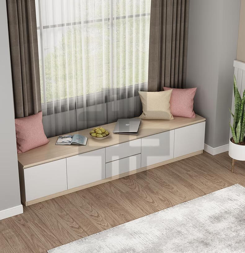 捷陆龙 飘窗柜矮柜实木板阳台储物柜可坐长条柜卧室窗台地柜置物定做