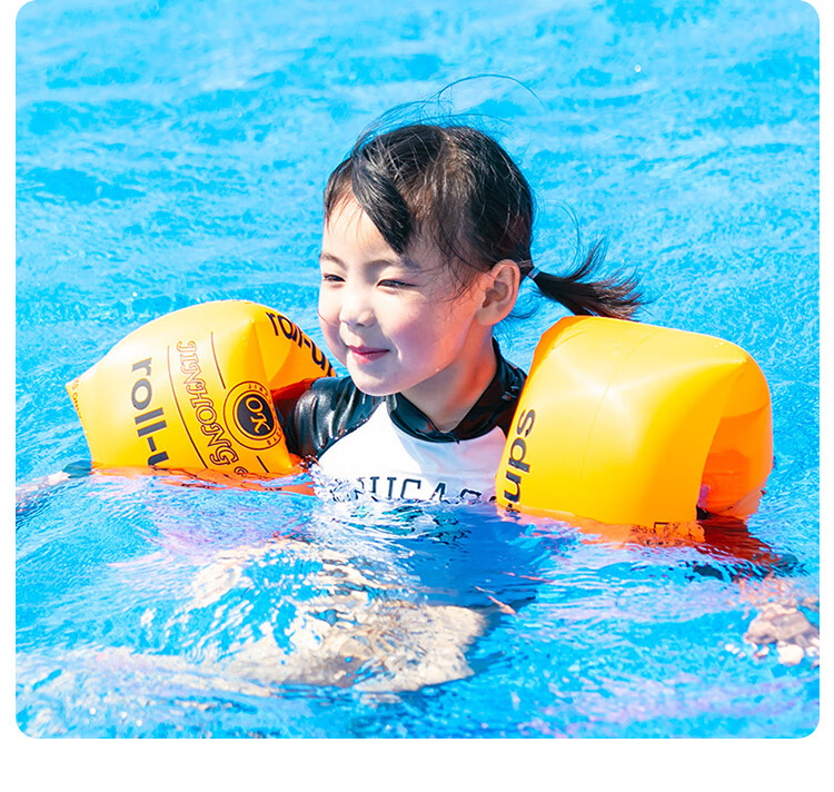 儿童加厚双气囊充气游泳圈水袖浮圈臂圈浮袖学游泳装备夏天 小马手臂