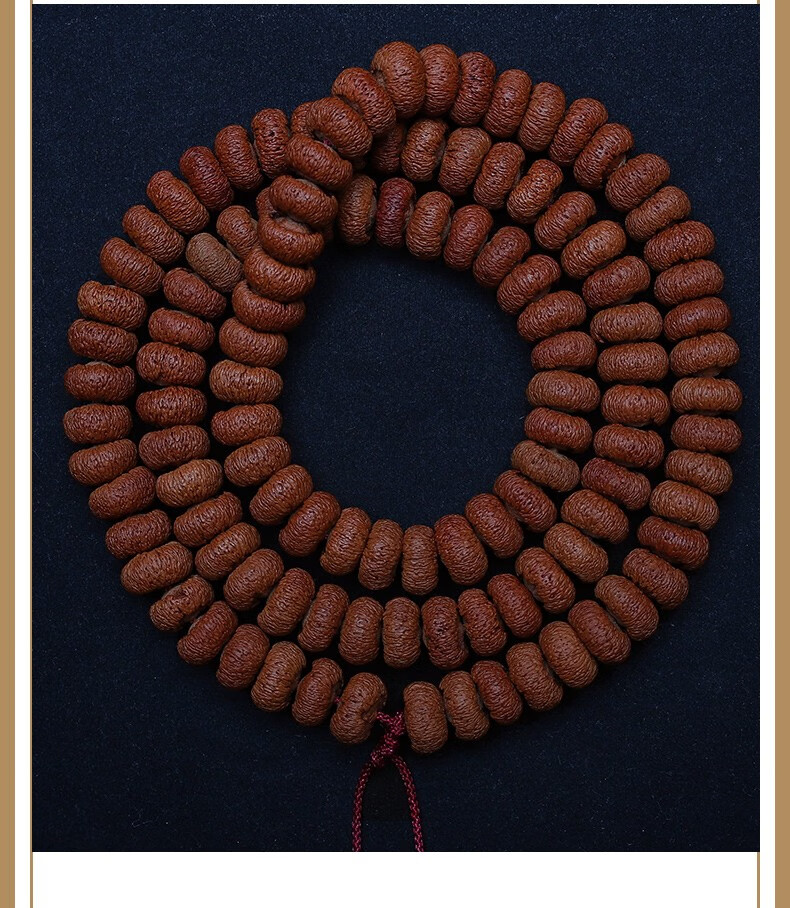 檀福匠 野生粗纹矮桩磨盘莲花菩提子108颗原籽佛珠手串苹果园男 12mm