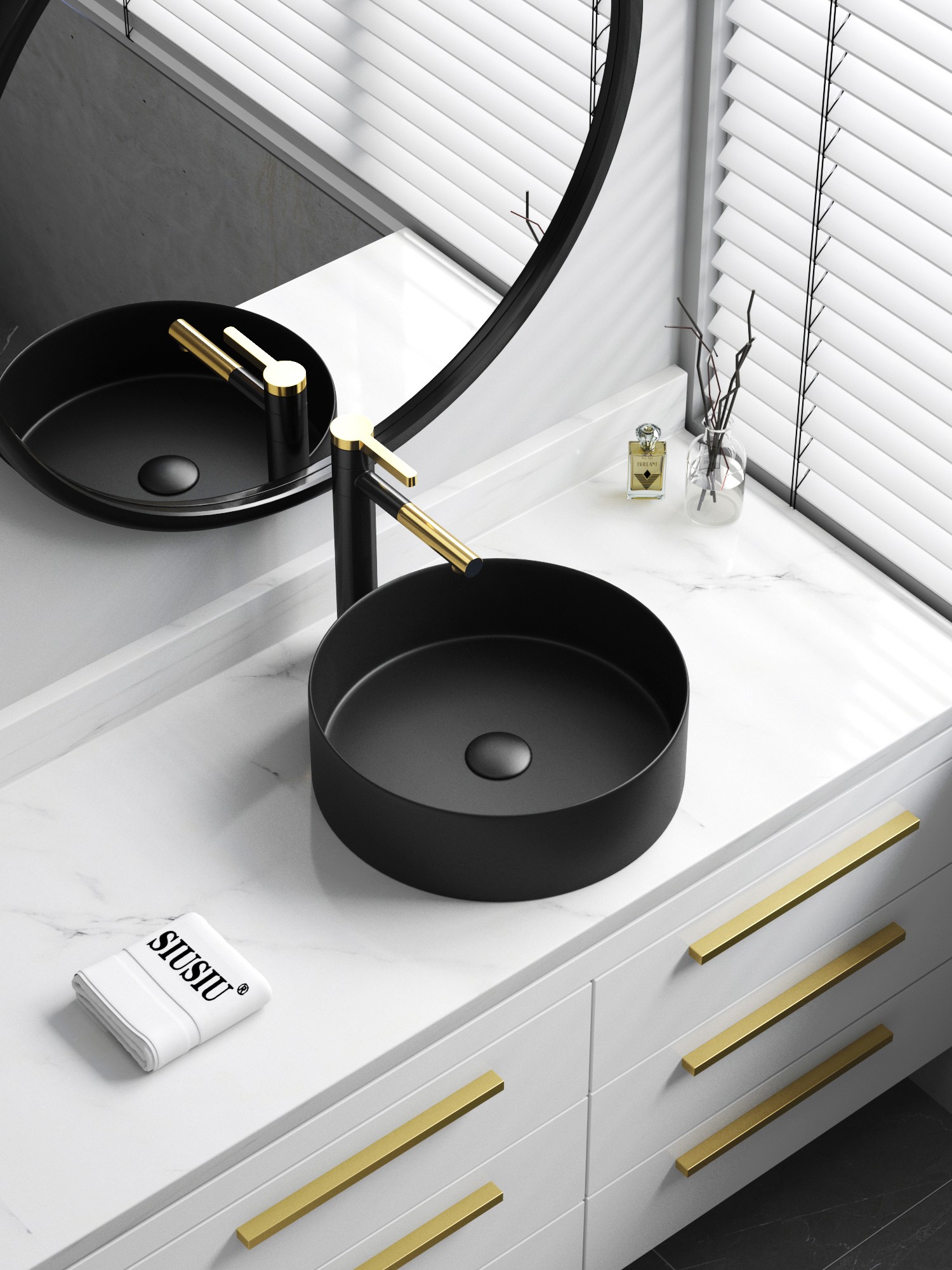 ototo卫浴台上盆洗手盆洗脸盆黑色陶瓷洗脸盆小号洗漱面盆洗手池水盆