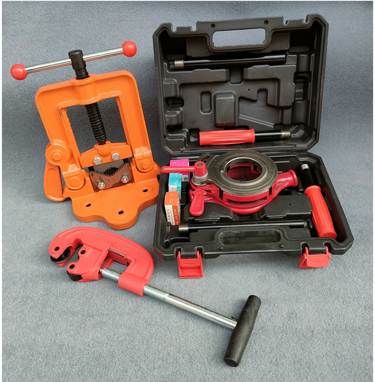 定制重型管子绞板手动套丝机铰板板牙114型水暖工维修工具绞丝机 新型