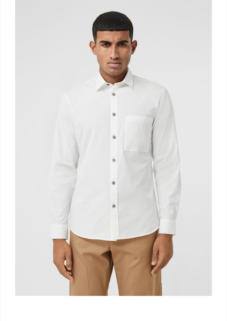 【圣诞礼物】burberry/博柏利 男装 修身剪裁弹力棉府绸衬衫 80288771