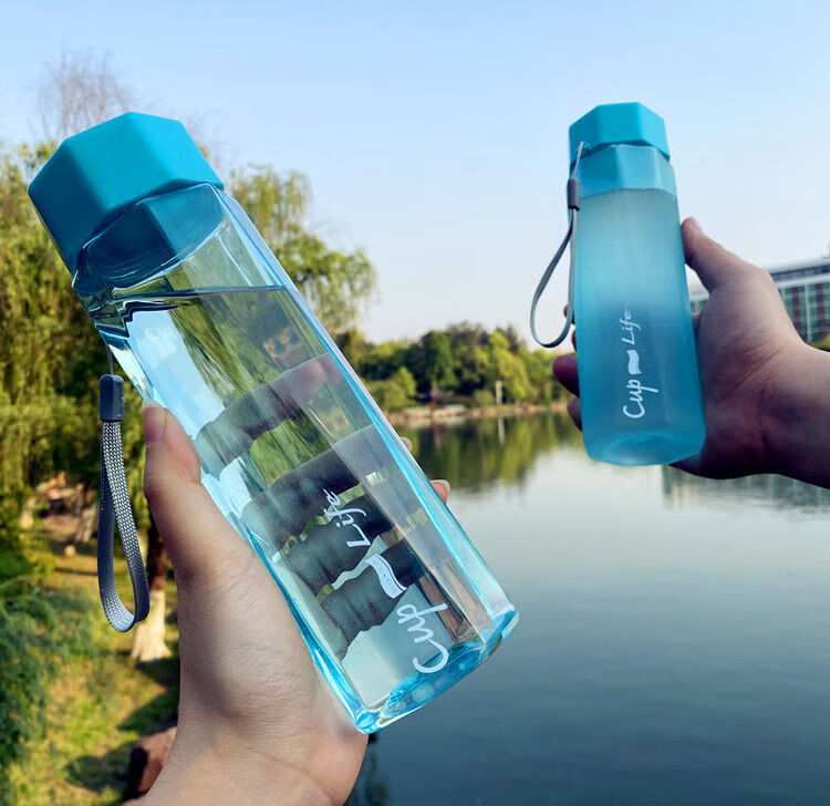 韩版女学生塑料杯ins运动水杯便携茶杯男女创意杯网红随手杯子菱形杯