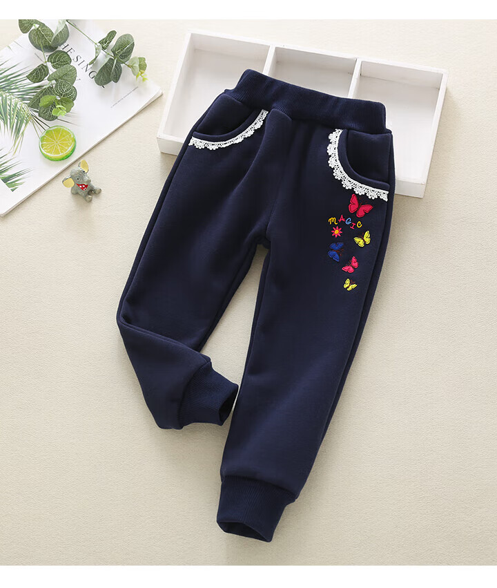 妙倩女童棉裤 加厚外穿冬款夹棉北方保暖校服神器小学生运动休闲裤