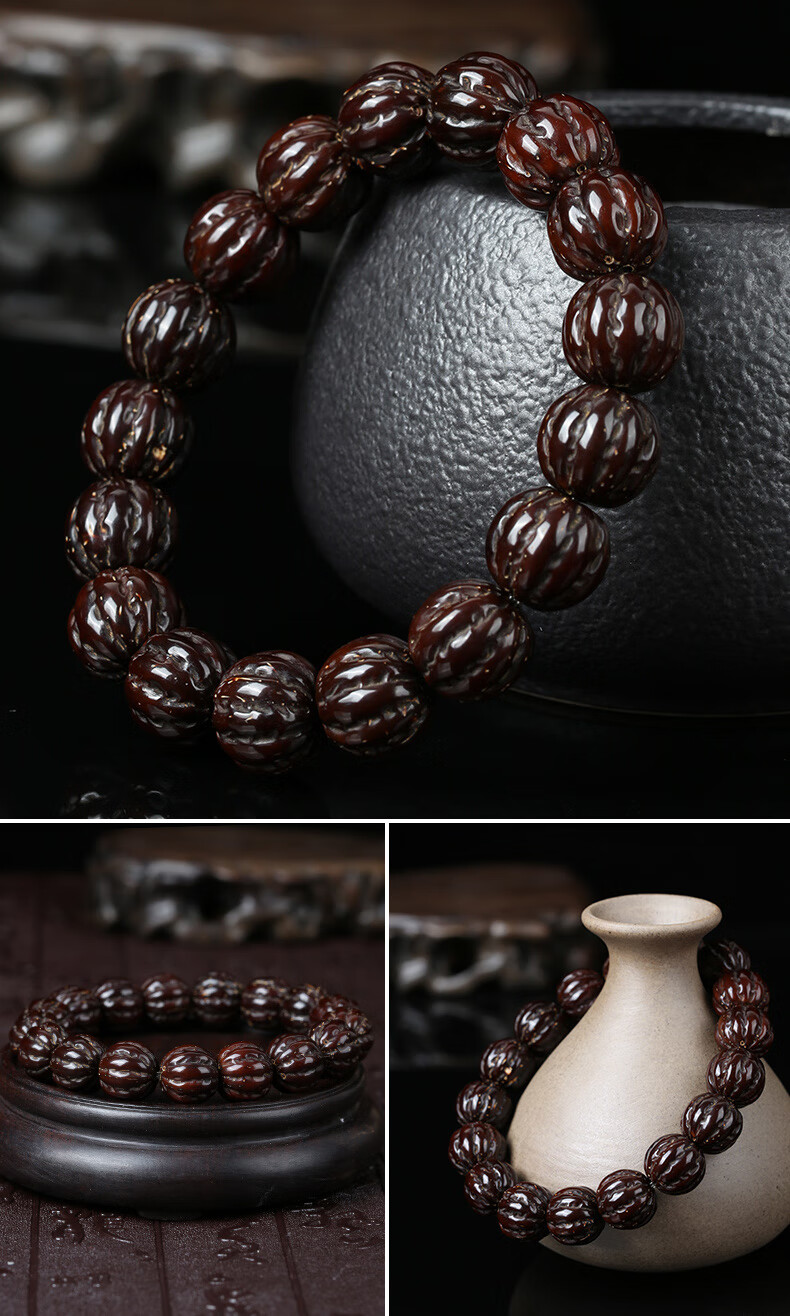 妙聚福毕业级精挑老料佛珠念珠手串男女紫金鼠光珠菩提子正圆毕业级13