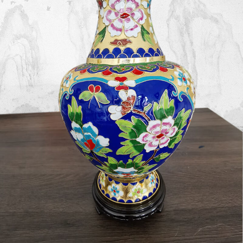 白凤凰景泰蓝花瓶摆件纯手工艺品现代简约家居装饰品商务礼品活动纪念