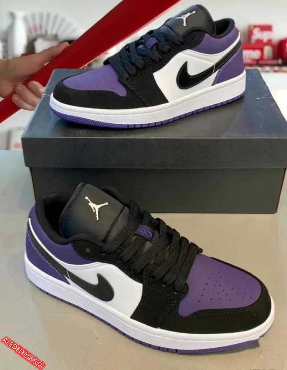aled 【莆田纯原】新品aj低帮午夜蓝鞋子男板鞋学生百搭情侣鞋透气