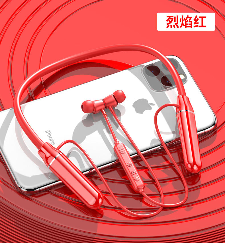 oppo适用大电量蓝牙耳机颈挂脖式无线超长待机续航跑步运动型男款入耳