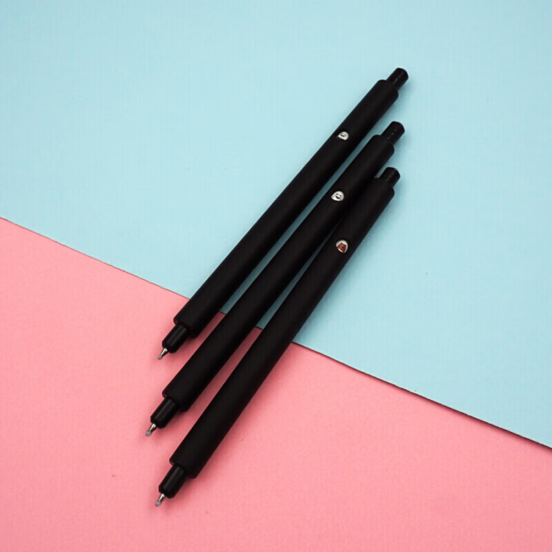 京选推荐笔3支水性纤维笔名创优品中性笔写字笔学生文具熊头按动笔