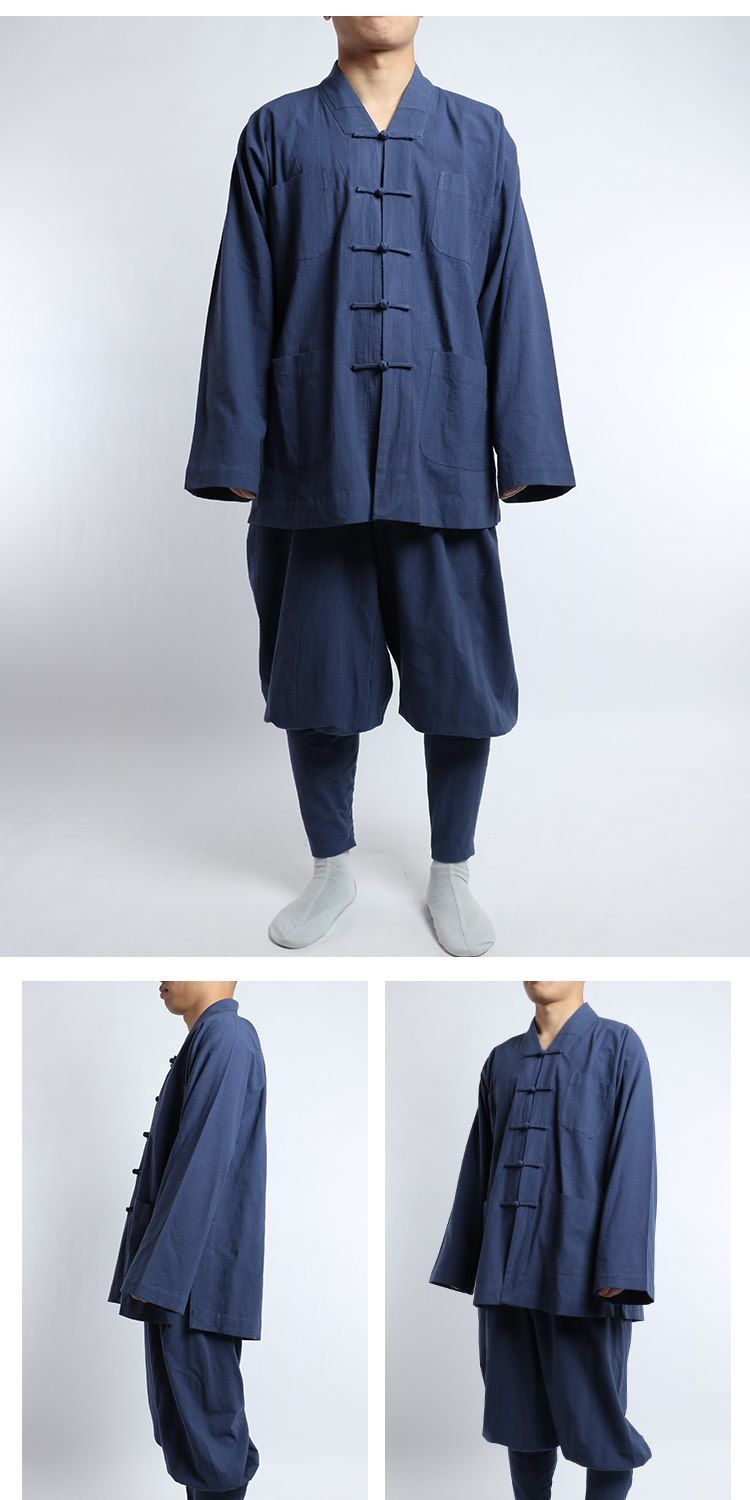 热天僧人出家人穿的 免绑腿僧服棉麻季褂僧袍和尚服薄款僧人小褂