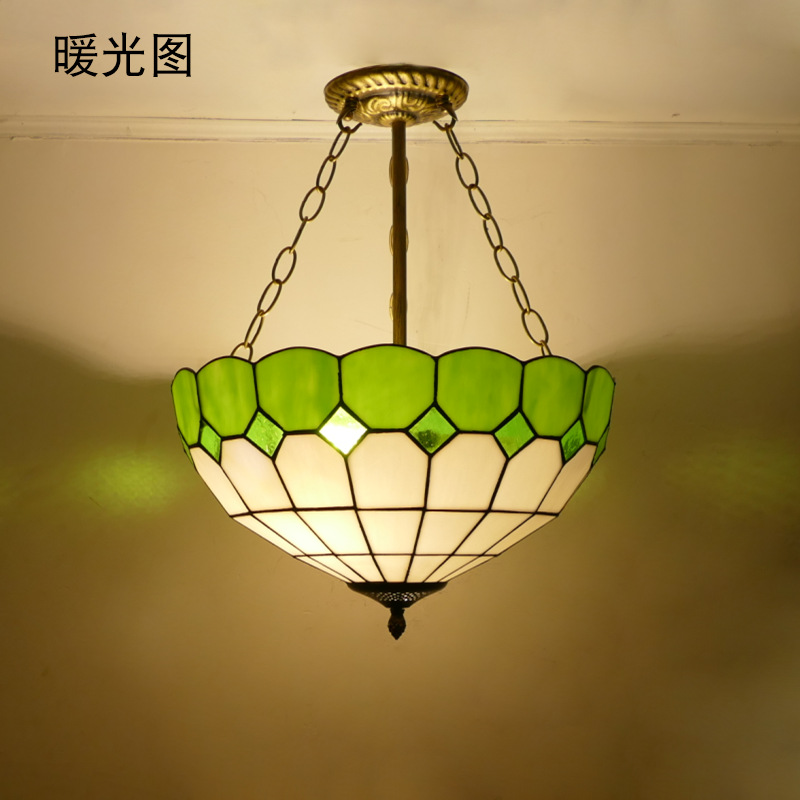 彩色玻璃地中海风格多尺寸多色调卧室餐厅酒店吊灯十大品牌商场同款