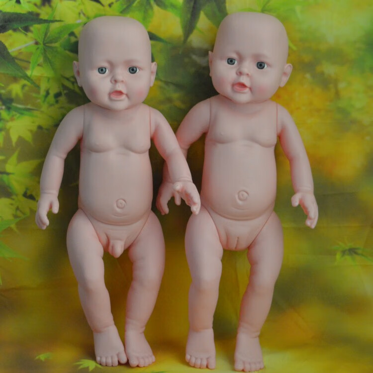 育婴仿真婴儿模型教具假人全软胶洋娃娃玩具说话 迷你素体11厘米娃 24