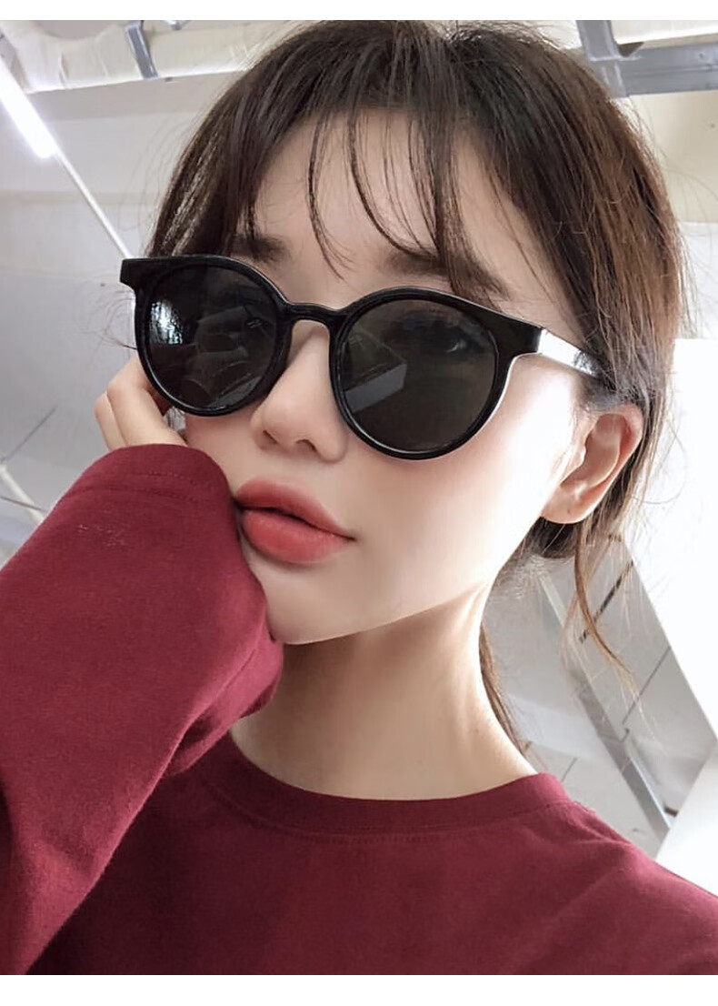 【好质量】墨镜女ins大脸显瘦夏季新款圆脸显脸小复古港风眼镜太阳镜