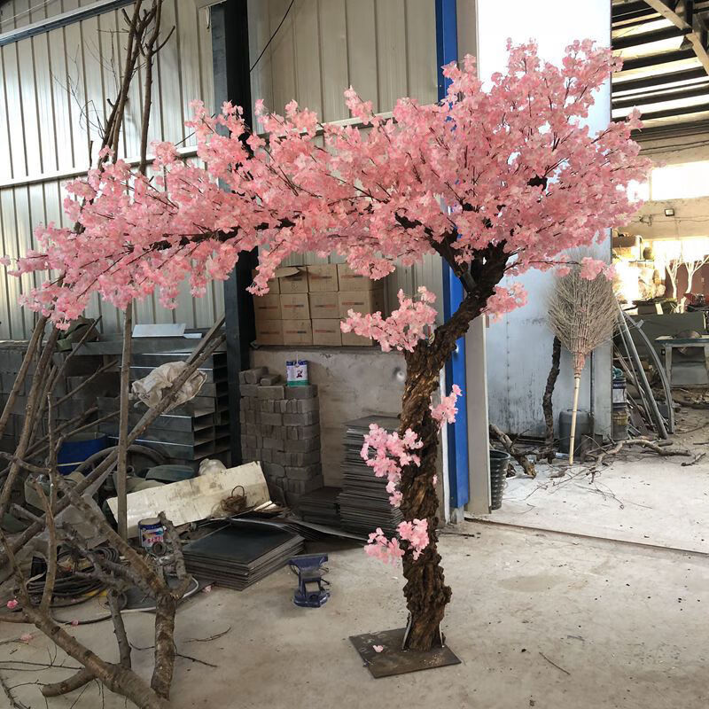仿真樱花树室内落地仿真花摆件大型仿真桃花树客厅假花装饰许愿树