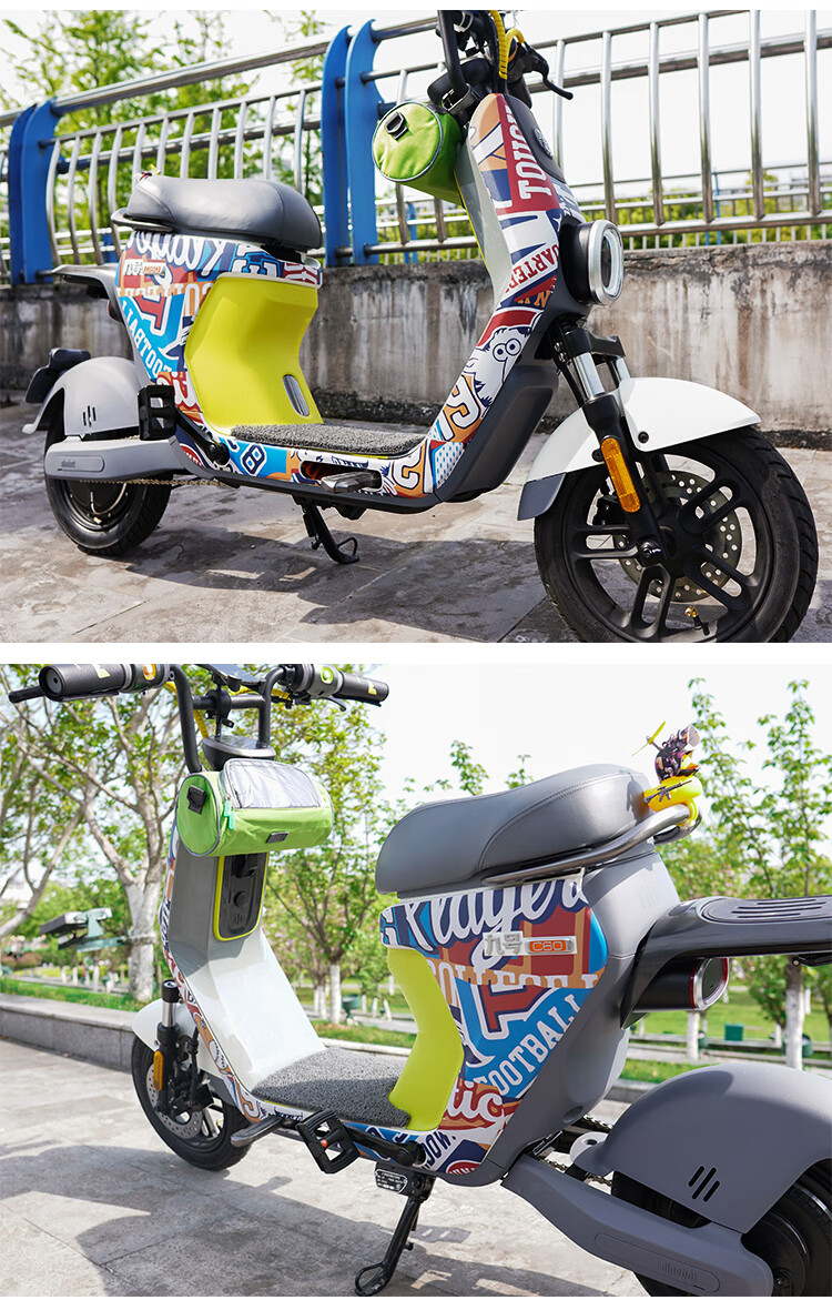 适用九号电动车c40/c60/c80/ 贴膜全包贴纸遮挡刮痕个性卡通定制pvc贴