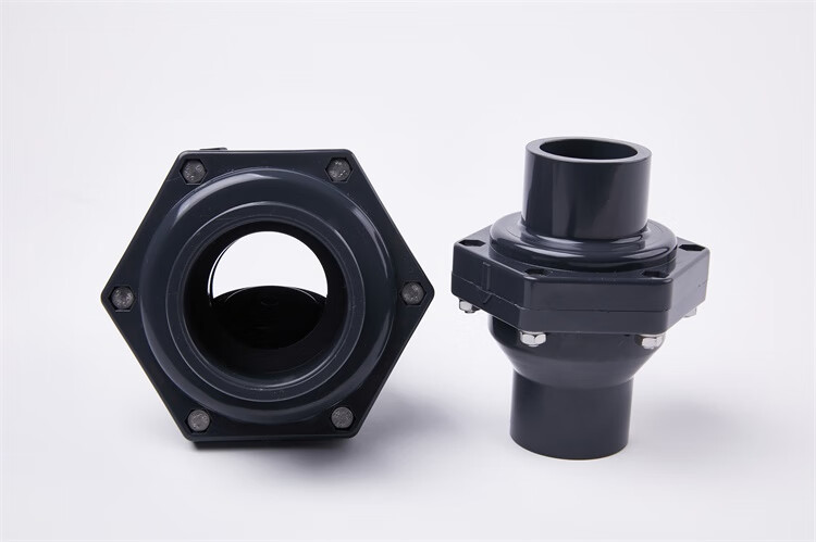 upvc翻板式止回阀pvc止逆阀50单向阀160化工给水管件63 75 90 110