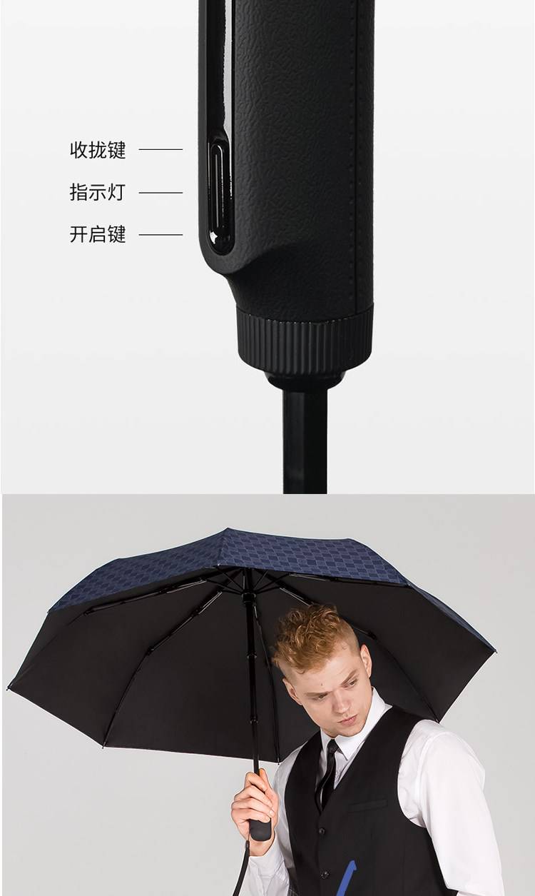 智能电动雨伞scssihua德国全自动雨伞男士高端智能电动折叠晴雨两用