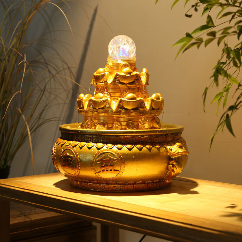 风水轮摆件 流水 聚大财 流水生财摆件喷泉装饰办公室聚宝盆八方来财