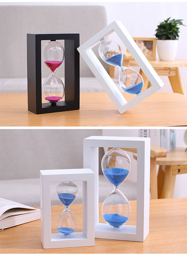 方框时间沙漏计时器学生儿童学习计时做作业创意个性摆件打气简约沙漏